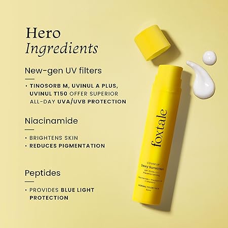 Foxtale SPF 70 Niacinamide Dewy Sunscreen with PA++++